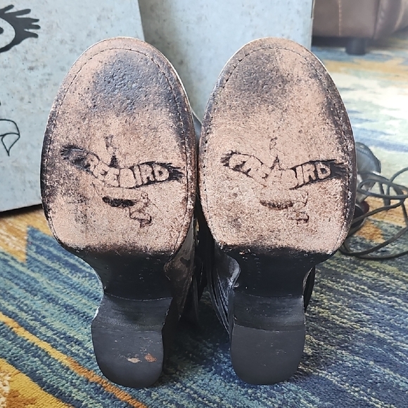 Freebird by Steven Charcoal and Maroon Lace Up Boots - Picture 2 of 5